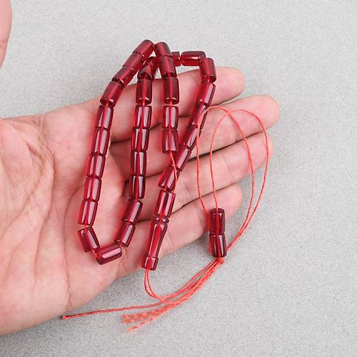 U�ak Cam� Kesme Kesim 7x10.5mm Tesbih - �effaf K�rm�z�