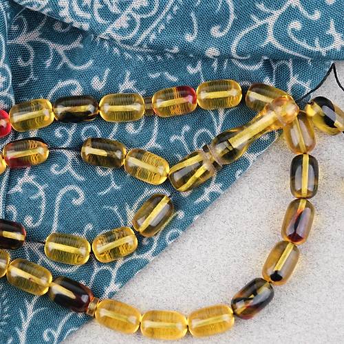 S�kma Kehribar Kaps�l Kesim 7x11mm Tesbih P�sk�ls�z