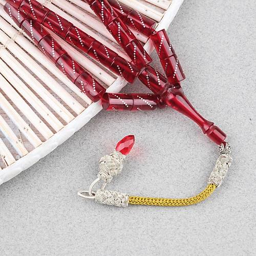 Ate� Kehribar �ak�ml� Kazas P�sk�ll� Kesme Kesim 7x11mm Tesbih