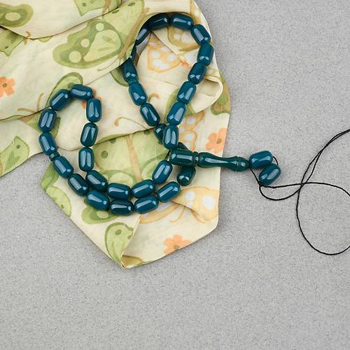 S�kma Kehribar Kaps�l Kesim 7x11mm Tesbih P�sk�ls�z- Ye�il