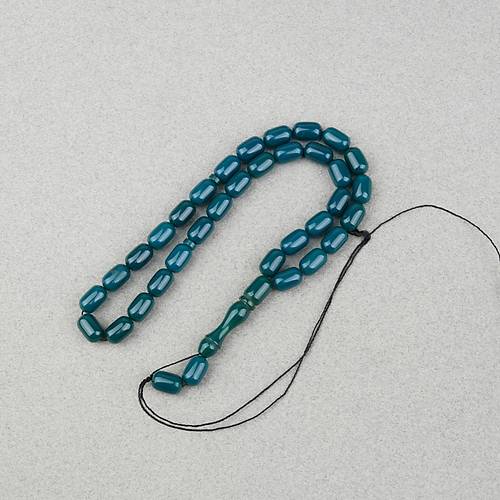 S�kma Kehribar Kaps�l Kesim 7x11mm Tesbih P�sk�ls�z- Ye�il