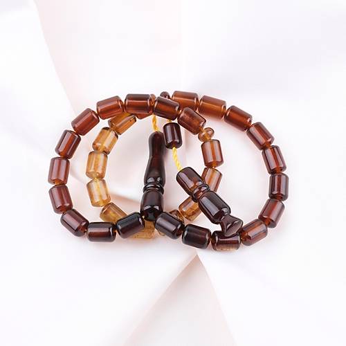 Sumatra Kaya Damla Kehribar Kapsl Kesim 9x13mm Tesbih