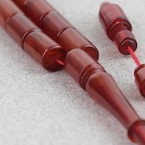 Osmanl� S�kma Kehribar A��zl�ktan D�nem Yap� Kesme Kesim 6x10mm Tesbih