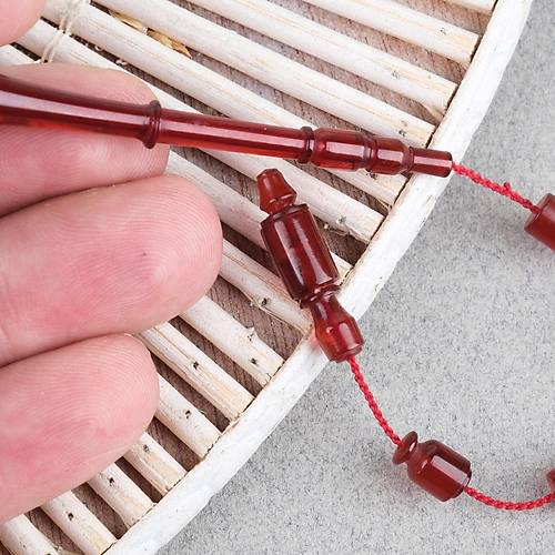 Osmanl� S�kma Kehribar A��zl�ktan D�nem Yap� Kesme Kesim 6x10mm Tesbih