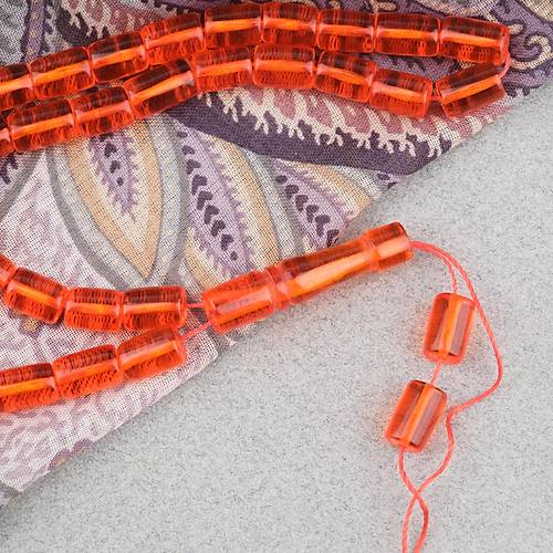 U�ak Cam� Kesme Kesim 7x10mm Tesbih P�sk�ls�z �effaf Turuncu