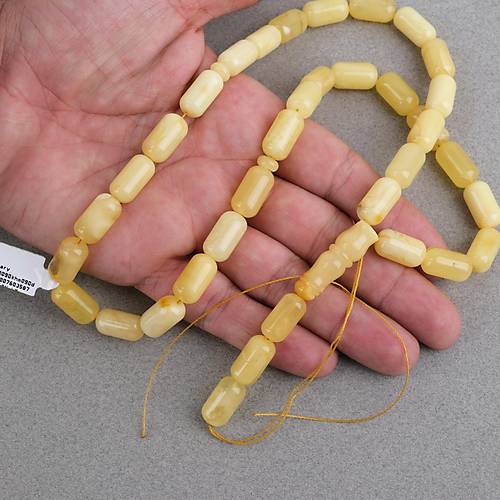 Kaya Damla Kehribar -Balt�k Kaps�l Kesim 8.5x16mm Tesbih