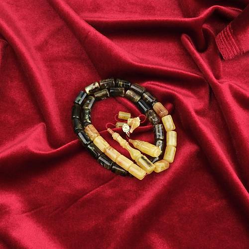 Katalin Dinlenmi� �ift Renk Usta ��i �mzal� Yumu�ak Kesme Kesim 8x13mm Tesbih