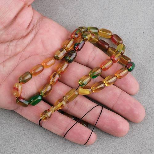 S�kma Kehribar Kaps�l Kesim 7x11mm Tesbih P�sk�ls�z