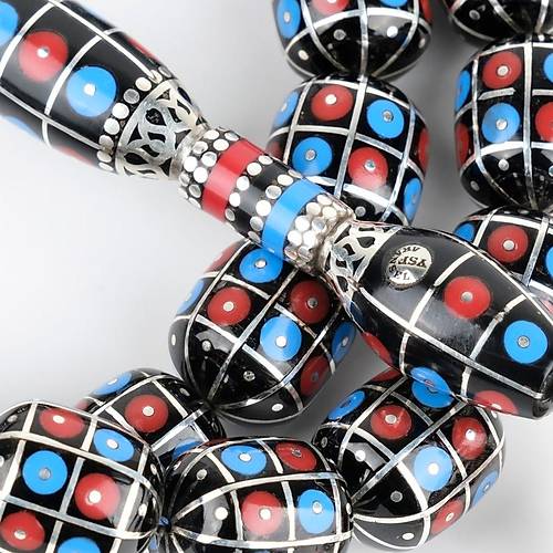 Erzurum Oltu 925Ayar Gm lemeli Nakka mame Gm Pskl Kapsl Kesim 13x15mm Tesbih