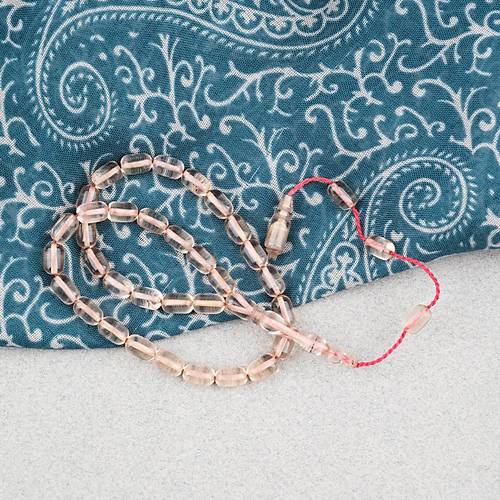 Ate� Kehribar Kaps�l Kesim Sistemli Bilek Boy 5x8mm Tesbih Bej