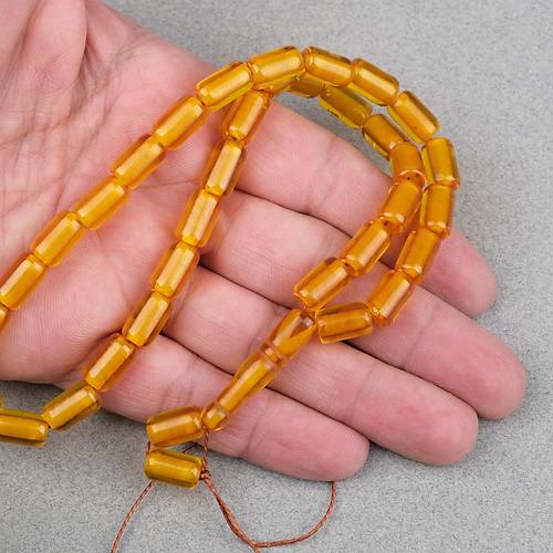 Ate� Kehribar Kaps�l Kesim 7x11mm- �effaf Sar� P�sk�ls�z