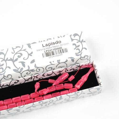 Kadim Katalin Eski Amerikan Istaka Kapsl Kesim  6x10mm Tesbih -Pembe