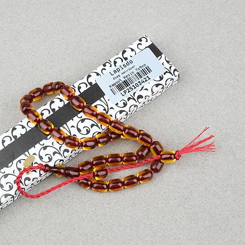 Ate� Kehribar Kaps�l Kesim Oturtma �mameli Omari Sistemli  7x9mm Tesbih