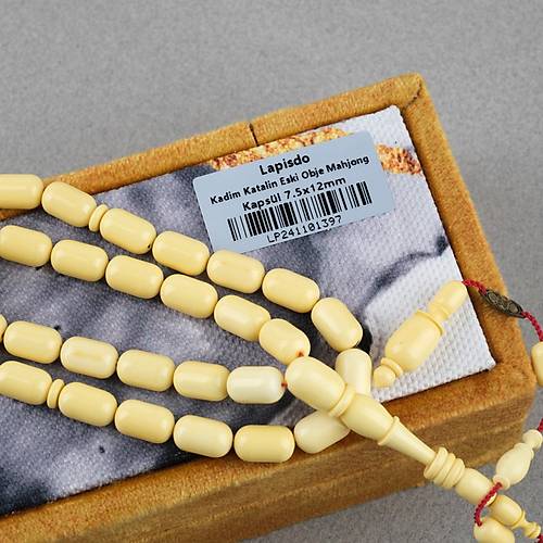 Kadim Katalin Eski Obje Mahjong Ta Kapsl Kesim 7.5x12mm Tesbih