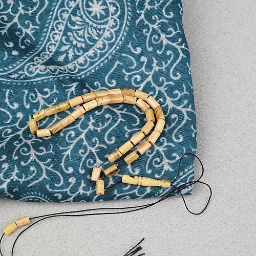 S�kma Kehribar Kesme Kesim 4x7mm Tesbih- Koyu Sar�