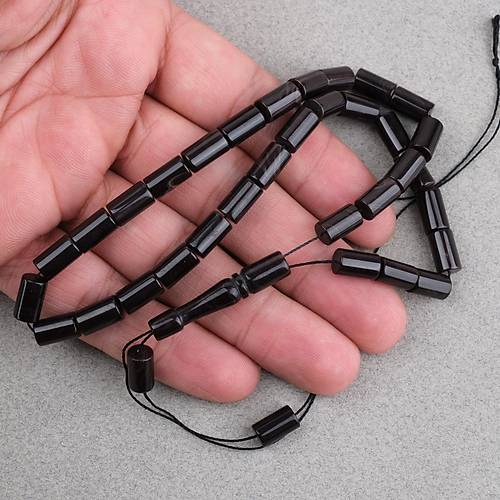 S�kma Kehribar Kesme Kesim 6x10mm Tesbih P�sk�ls�z Kahverengi