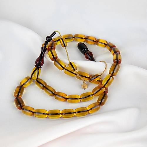 Ate� Kehribar �mzal� F�r�nl� �mame Kaps�l Kesim 8x12.5mm Tesbih