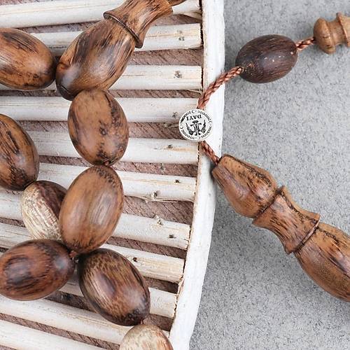 Abanoz Aac Kahverengi Badem Kesim 8x13mm Tesbih