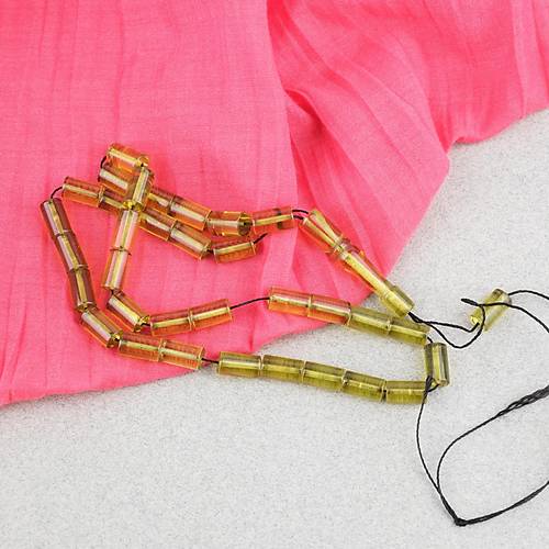 Ate� Kehribar Kesme Kesim 6x10mm Tesbih P�sk�ls�z