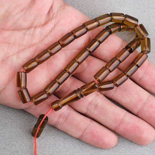 U�ak Cam� Kesme Kesim 7x10mm Tesbih P�sk�ls�z �effaf Kahverengi