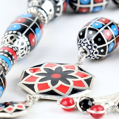Erzurum Oltu 925Ayar Gm lemeli Nakka mame Gm Pskl Kapsl Kesim 13x15mm Tesbih