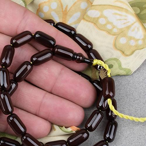 Omari S�kma Kehribar Kaps�l Kesim Oturtma �mameli Sistemli 7.5x14mm Tesbih