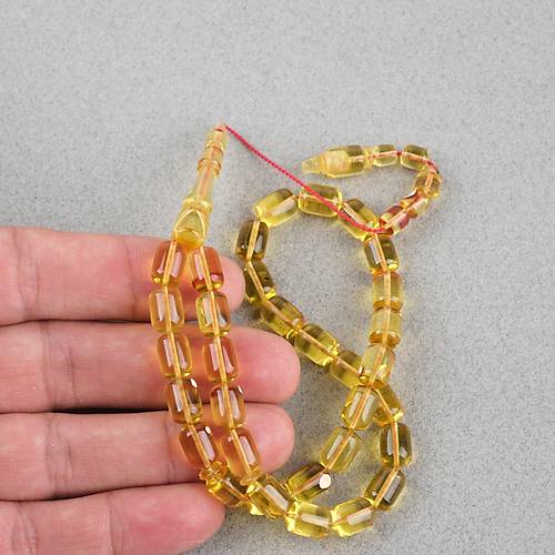 Ate Kehribar Eski Alman Oyun Zar Objeden Kapsl Kesim 6.5x9.5mm Tesbih