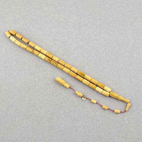 Kadim Katalin Eski Obje Usta ��i �mzal� Kesme Kesim 6x11mm Tesbih