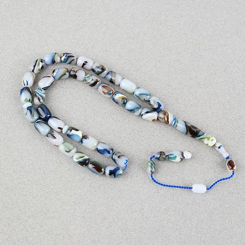 Arizona Katalin Sistemli Kaps�l Kesim 8x12mm Tesbih - Mavi Beyaz