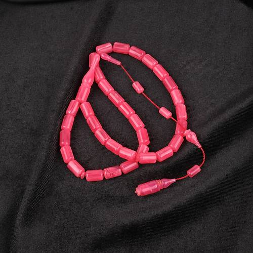 Kadim Katalin Eski Amerikan Istaka Kapsl Kesim  6x10mm Tesbih -Pembe