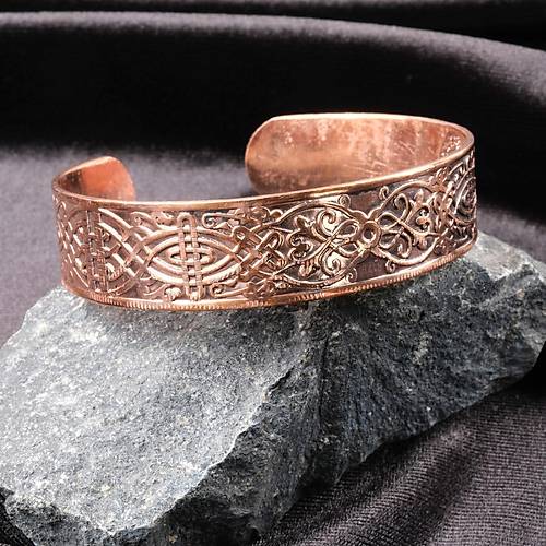 Saf Bak�r Bileklik I�i Grav�r Koruma Dual� Kad�n Erkek