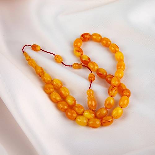 Skma Kehribar Beyzi Kesim  8.5x11.5mm Tesbih