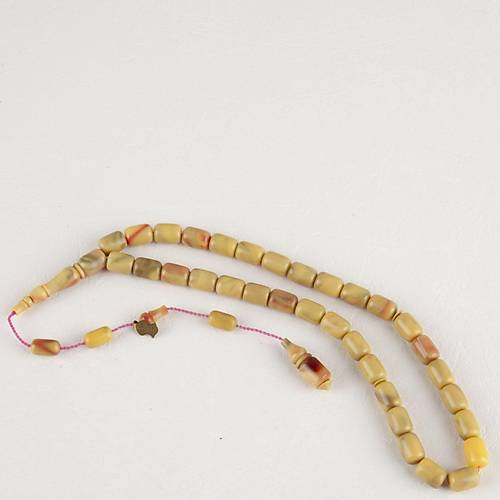 S�kma Kehribar Kaps�l Kesim 7x10mm Tesbih - Hareli Sar�