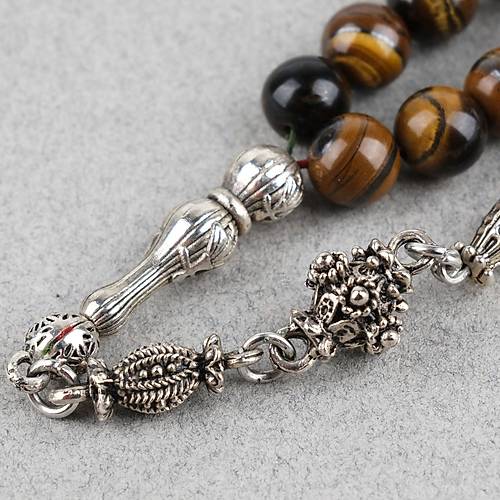 Kaplang�z� Alpaka p�sk�ll� K�re Kesim 8.5mm Tesbih ve Bileklik Seti