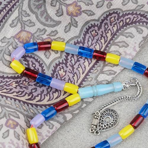 U�ak Cam� Alpaka P�sk�ll� Kesme Kesim 5x8mm Tesbih- Bonibon