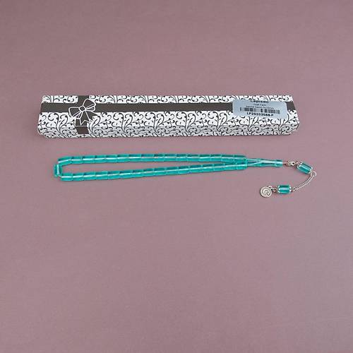 U�ak Cam� Kesme Kesim 7x10mm Alpaka P�sk�ll� Tesbih Su Ye�ili