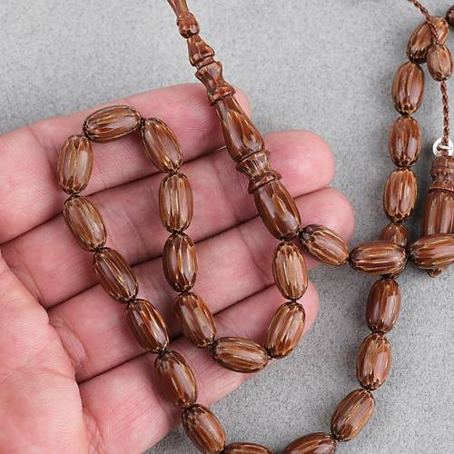 Vah�i Palmiye A�ac� Badem Kesim 7.5x13mm Tesbih