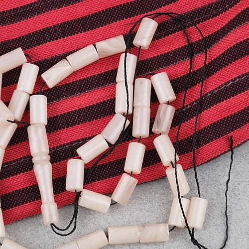 S�kma Kehribar Kesme Kesim 6x10mm Tesbih P�sk�ls�z Krem