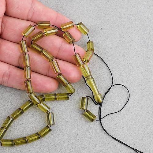 Ate� Kehribar Kesme Kesim 6x10mm Tesbih P�sk�ls�z