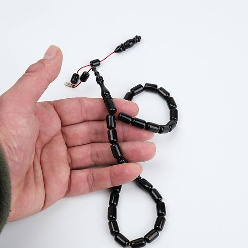 Galalit Eski �ekoslovak Kaps�l Kesim 7.5x12mm Tesbih -Kahverengi