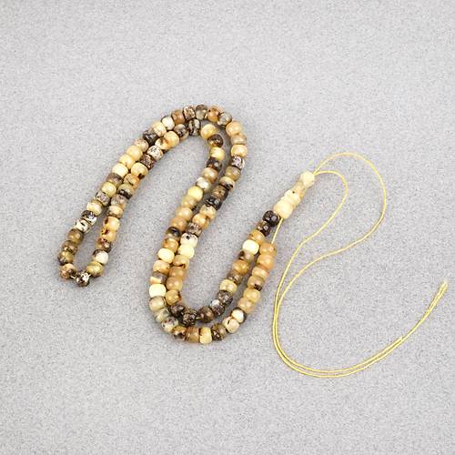 Damla Kehribar 99luk Tekerlek Kesim 5.5x4mm Namez Tesbihi