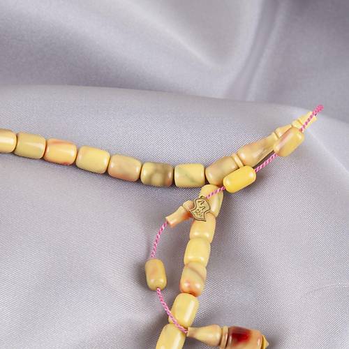 S�kma Kehribar Kaps�l Kesim 7x10mm Tesbih - Hareli Sar�