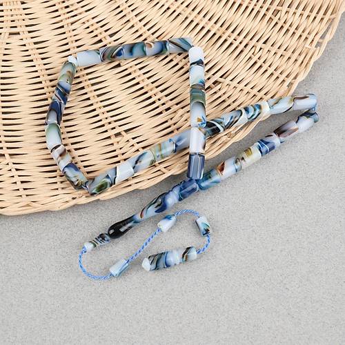 Arizona Katalin Sistemli Kesme Kesim 7x11mm Tesbih - Mavi Beyaz