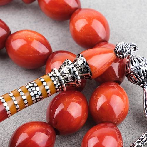 Skma Kehribar zel Gm Nak leme mame 925Ayar Gm Pskl Beyzi Kesim 14x17mm Tesbih