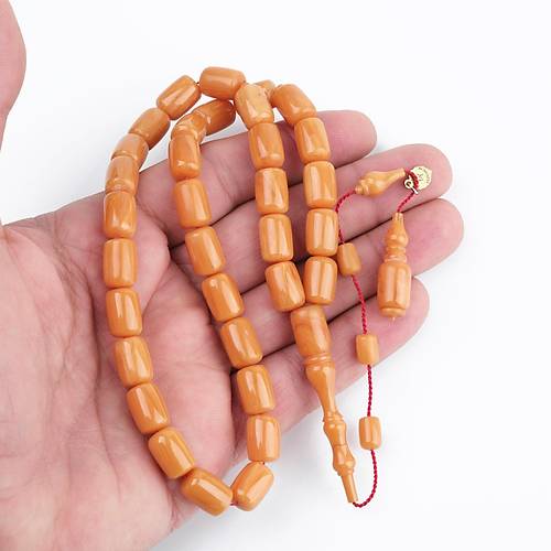 Katalin Dinlenmi� �ubuk Usta ��i �mzal� Kaps�l Kesim 8.5x12mm Tesbih -Sar�