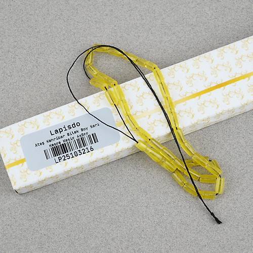 Ate� Kehribar Kesme Kesim 4x8mm Tesbih - �effaf Sar�