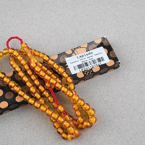 Katalin Usta ��i �mzal� 99luk Namaz Tesbih K�re Kesim 7mm Tesbih - Sar�