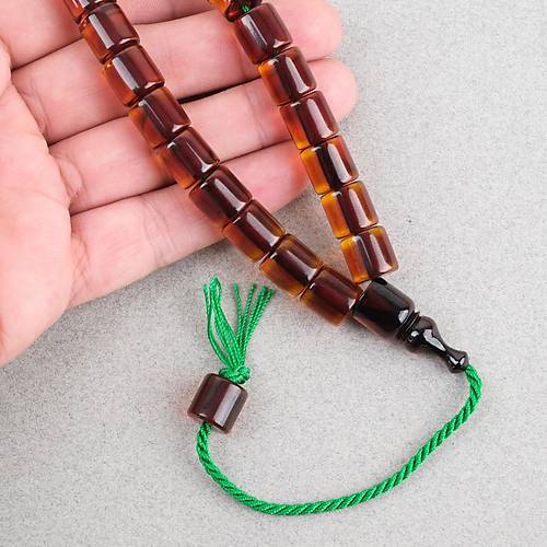 Ate� Kehribar Alman �ubuk Kesme Kesim 11x11mm Tesbih