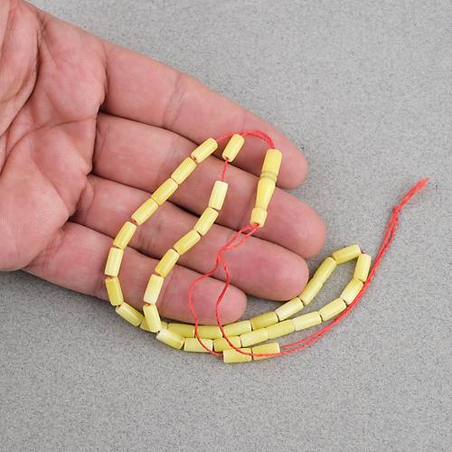 S�kma Kehribar Kesme Kesim 4x8mm Tesbih -Sar�
