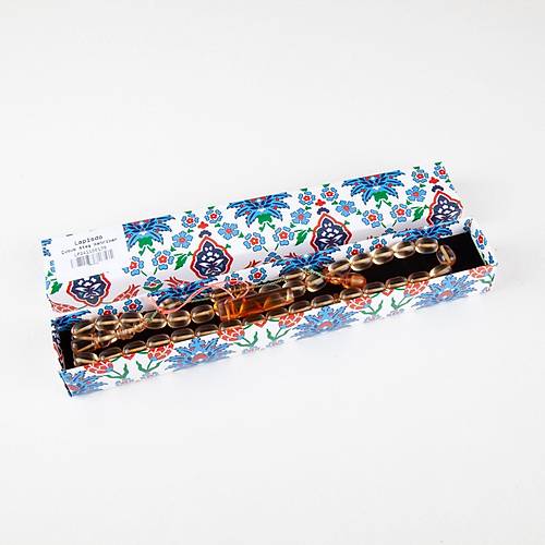 Ate Kehribar ubuk Kapsl Kesim 9x12mm Tesbih -Yeil